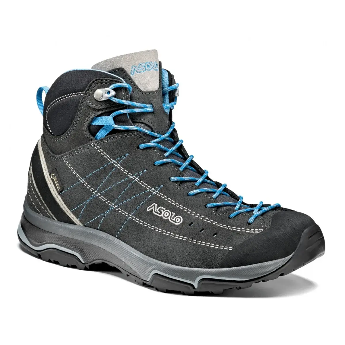 Asolo Buty za kostkę damskie Asolo Nucleon Mid GV ML graphite/silver/cyan blue/A772