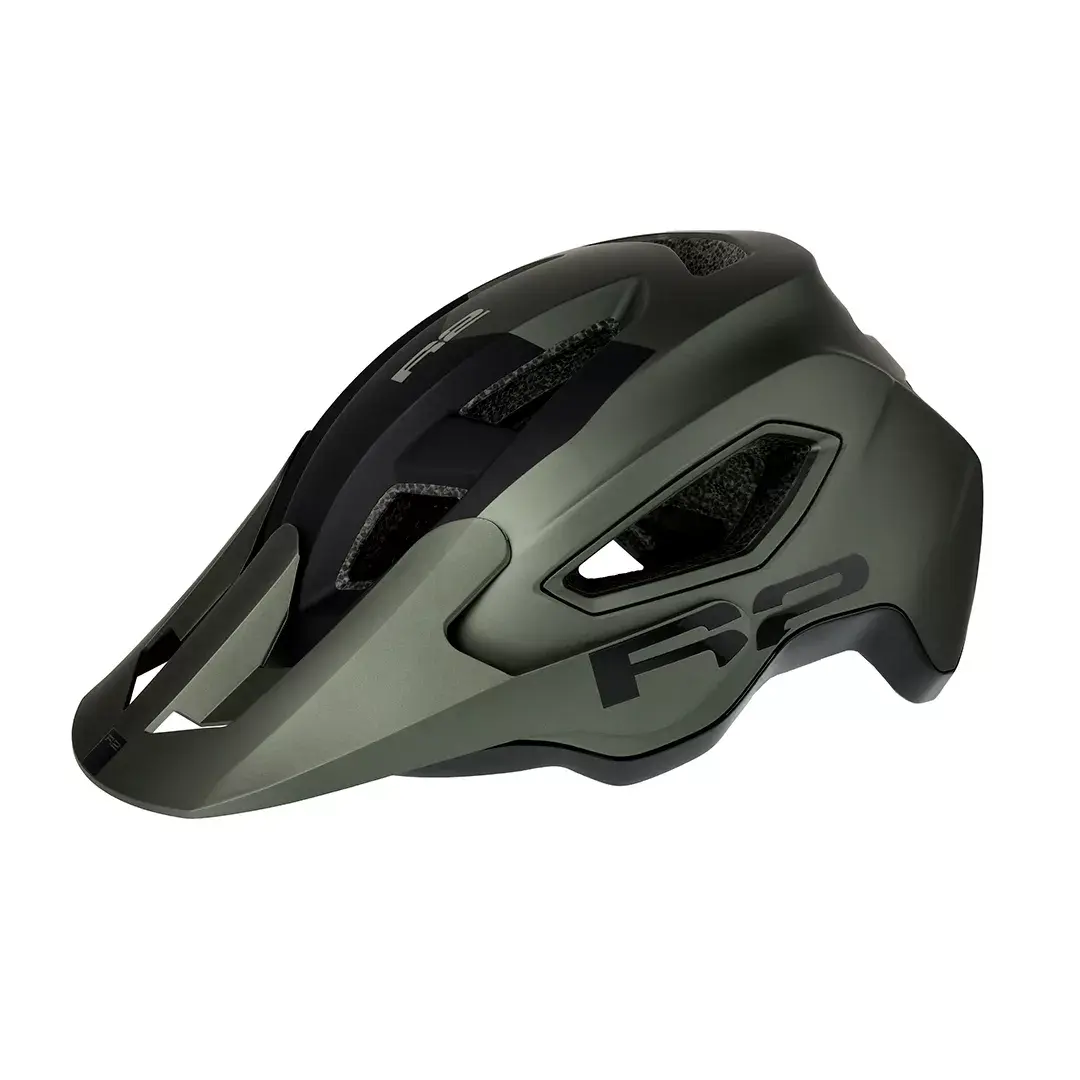 R2 Kask rowerowy R2 TERRAFORM ciemnooliwkowy, czarny