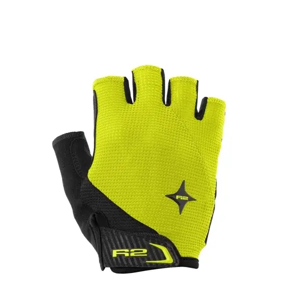 Rękawiczki rowerowe R2 Ribbon 2.0 czarny, neon żółty