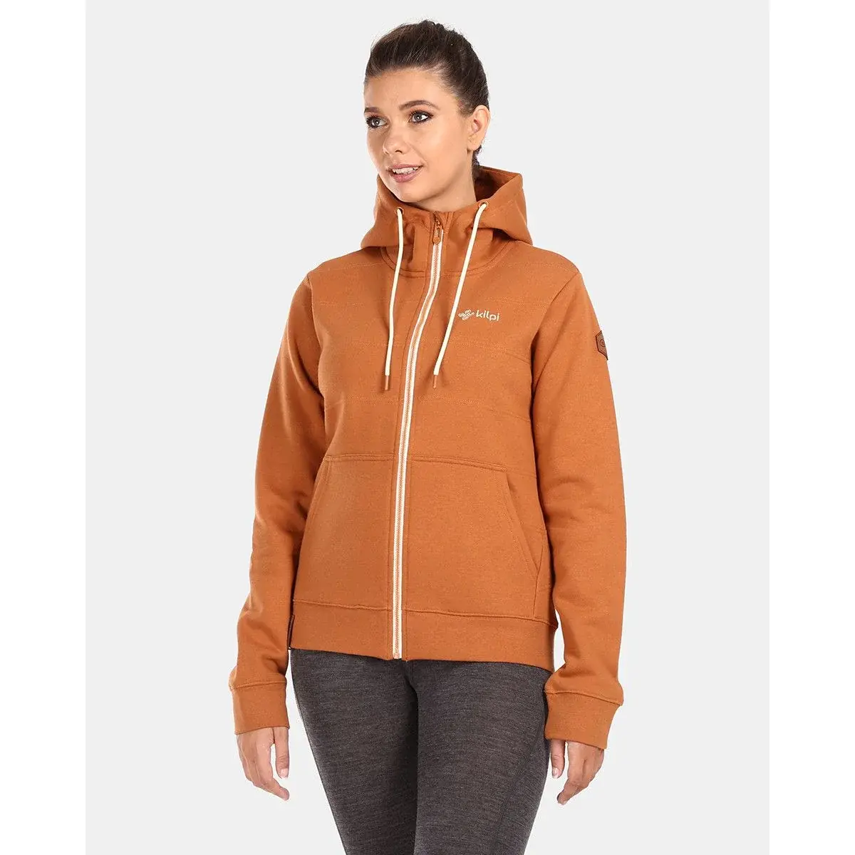 Bluza bawełniana damska Kilpi Rajana-W brązowy