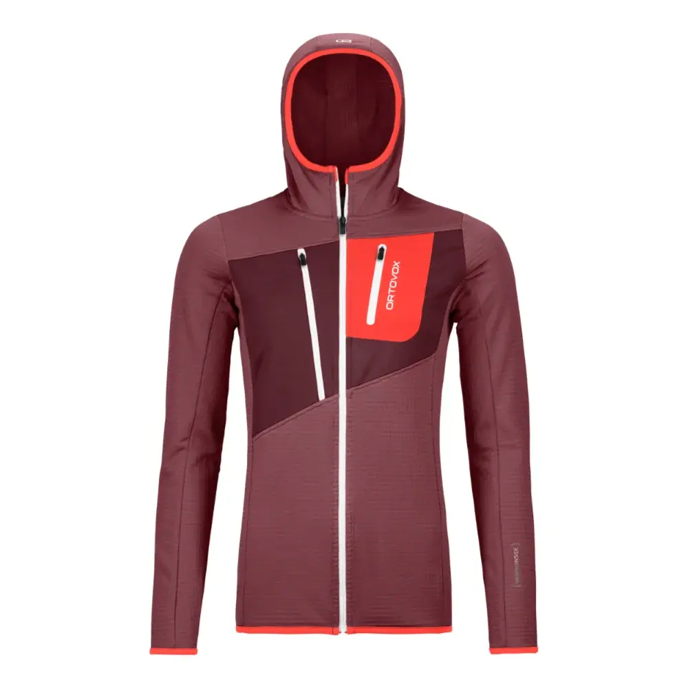 Bluza damska Ortovox Fleece Grid Hoody W mountain rose