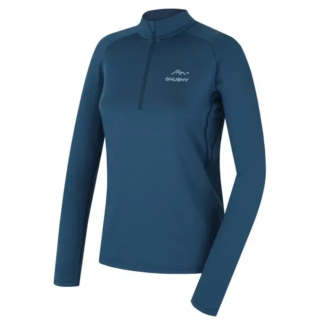 Koszulka termoaktywna damska Husky TROMI ZIP L blue, rozmiar