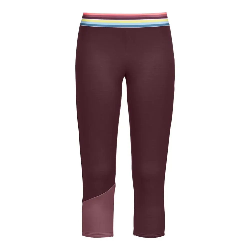Ortovox Spodnie termoaktywne wełniane 3/4 damskie Ortovox W's Fleece Light Short Pants Winetasting