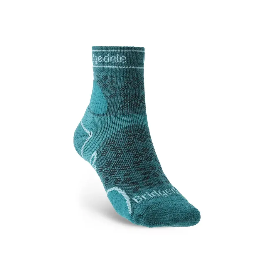 Bridgedale Skarpety do biegania damskie Bridgedale Trail Run LW T2 MS 3/4 Crew teal