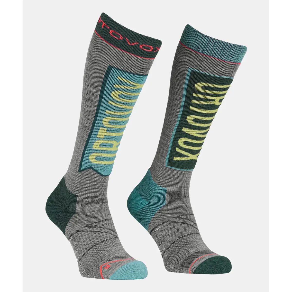 Skarpety narciarskie damskie Ortovox Free Ride Long Socks ice waterfall