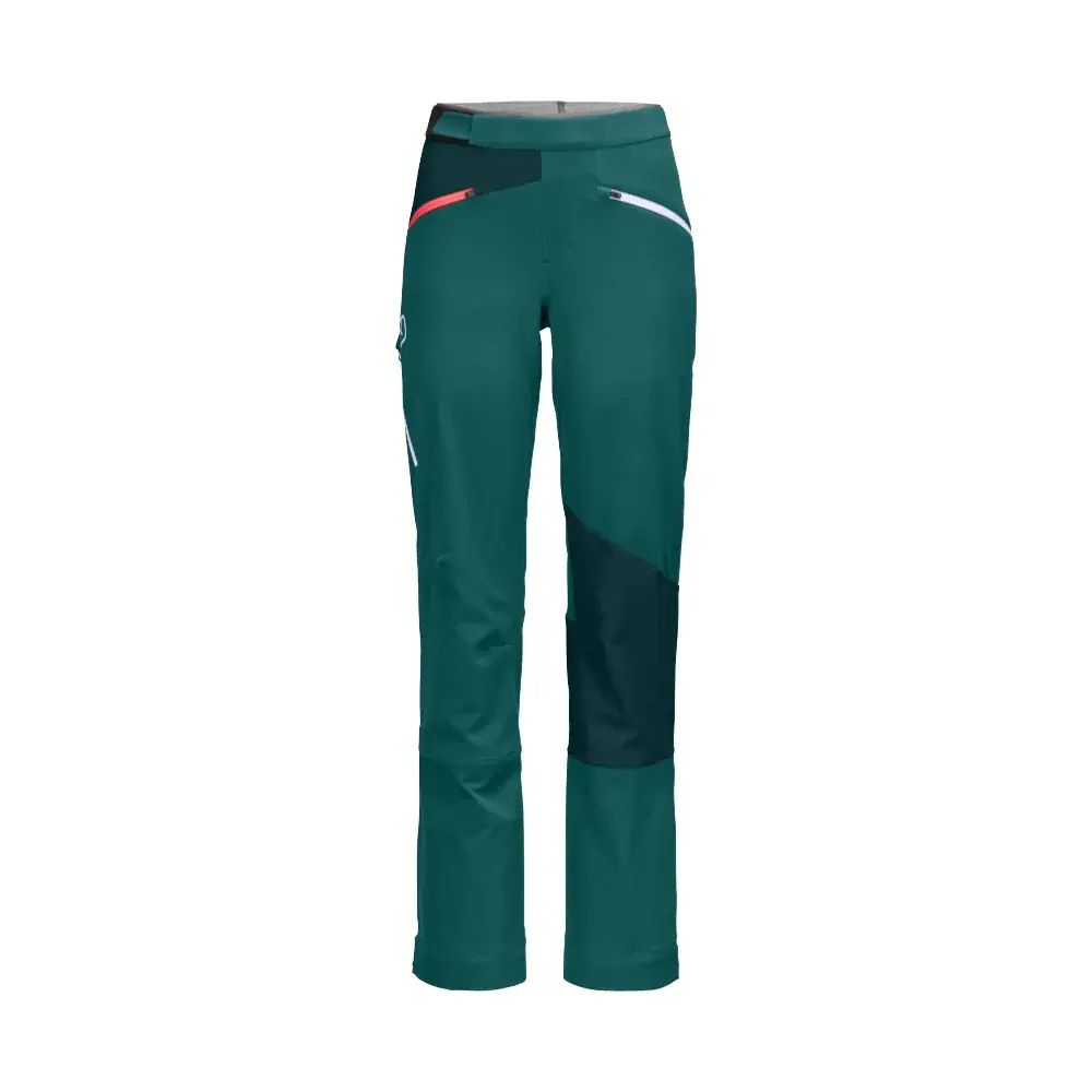 Spodnie softshellowe i skiturowe damskie Ortovox W's Col Becchei Pants Pacific green