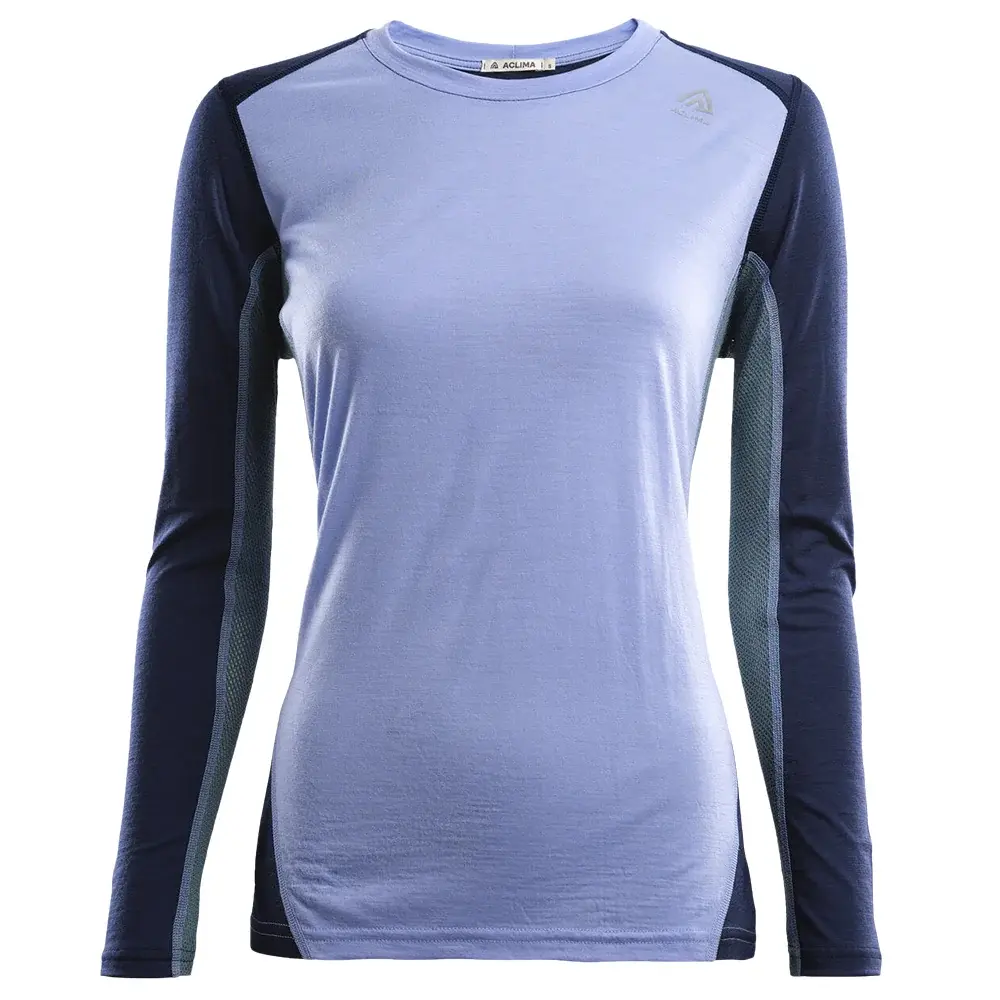 Aclima Koszulka termoaktywna damska Aclima LightWool Sports Shirt purple impr/navyblazer/northatlantic