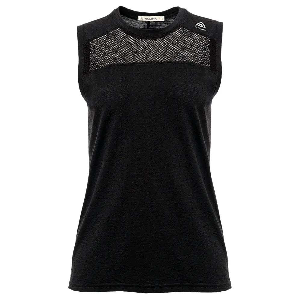 Top damski Aclima LightWool Sports Singlet jet black