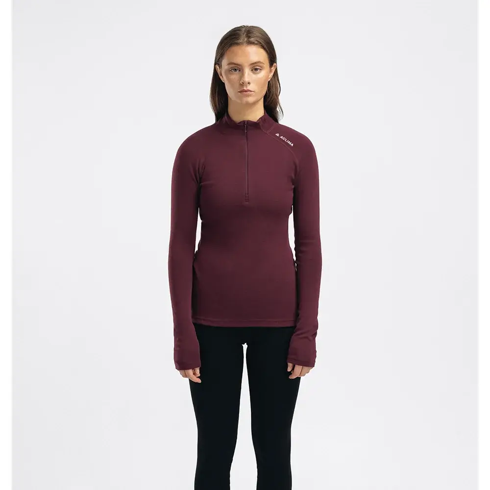 Aclima Koszulka damska Aclima WarmWool Mock Neck Shirt niagara