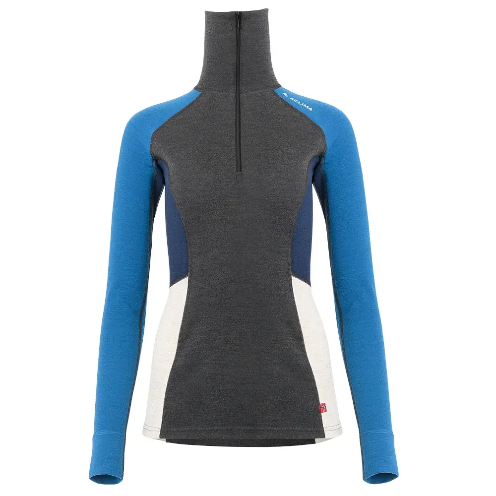 Aclima Koszulka damska Aclima WarmWool Polo Women marengo/corsai /beige mel./navyblazer