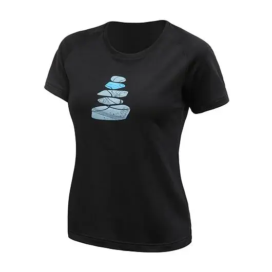 Sensor Koszulka z krótkim rękawem damska Sensor Merino Blend Stone czarny