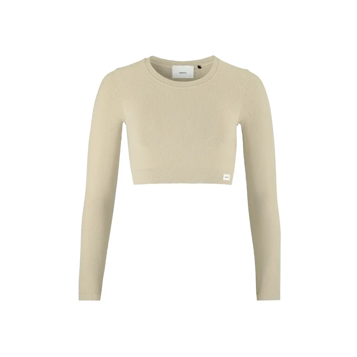 Top damski Craft Collective Rib Cropped LS brązowy