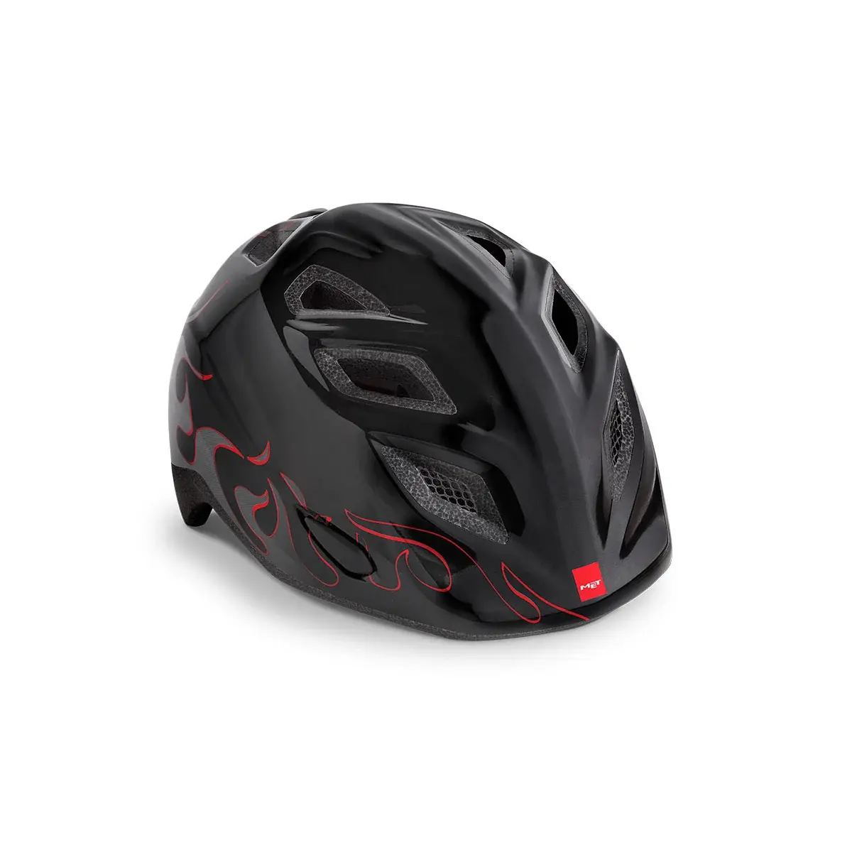MET Kask rowerowy dla dzieci MET Elfo płomienie/czarny błyszczący