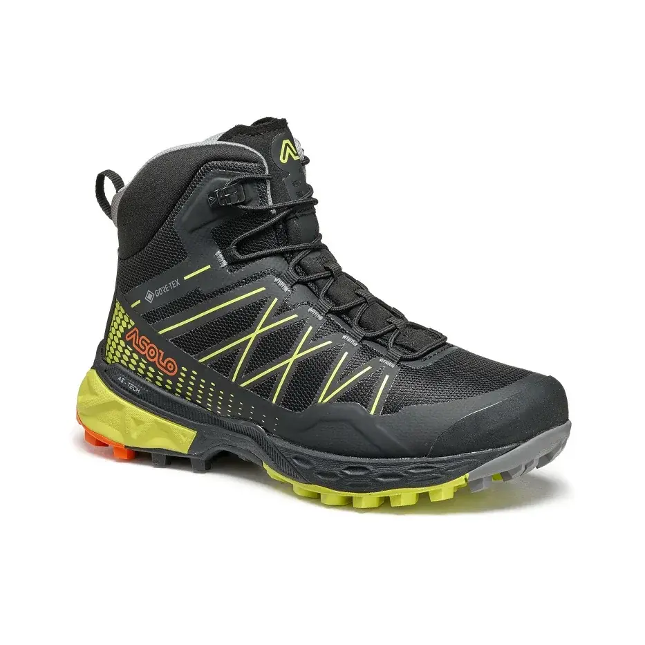 Buty za kostkę dziecięce Asolo Tahoe Mid JR GTX black/safety yellow/b056 35EU