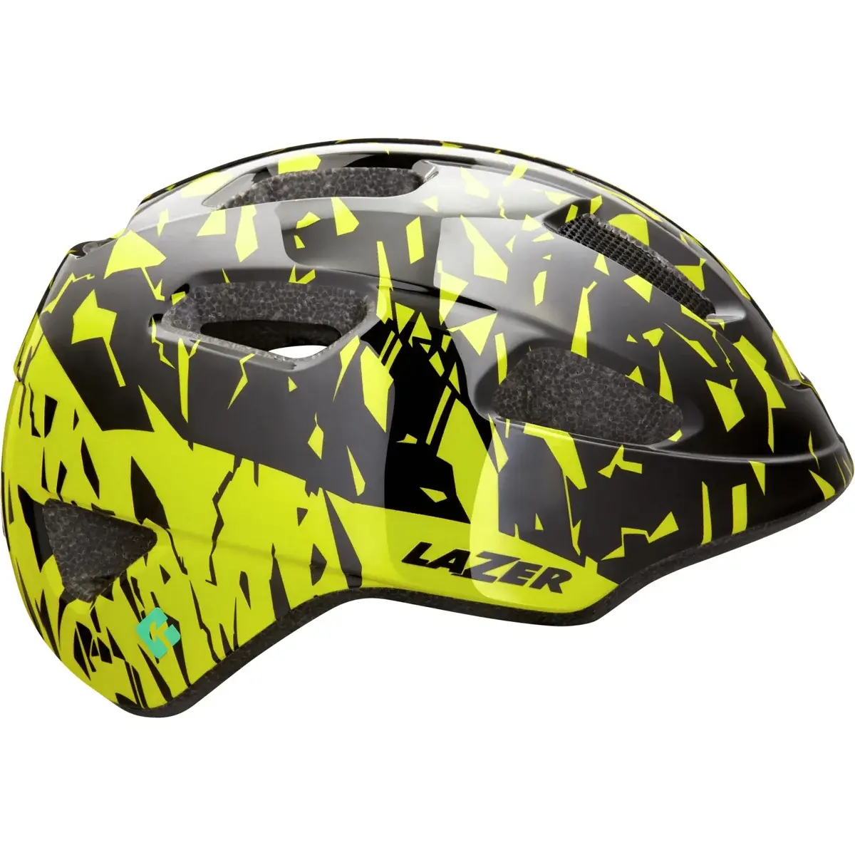 LAZER Kask rowerowy dla dzieci LAZER Nutz KinetiCore czarny, jaskrawożółty Unisize(50-56cm)