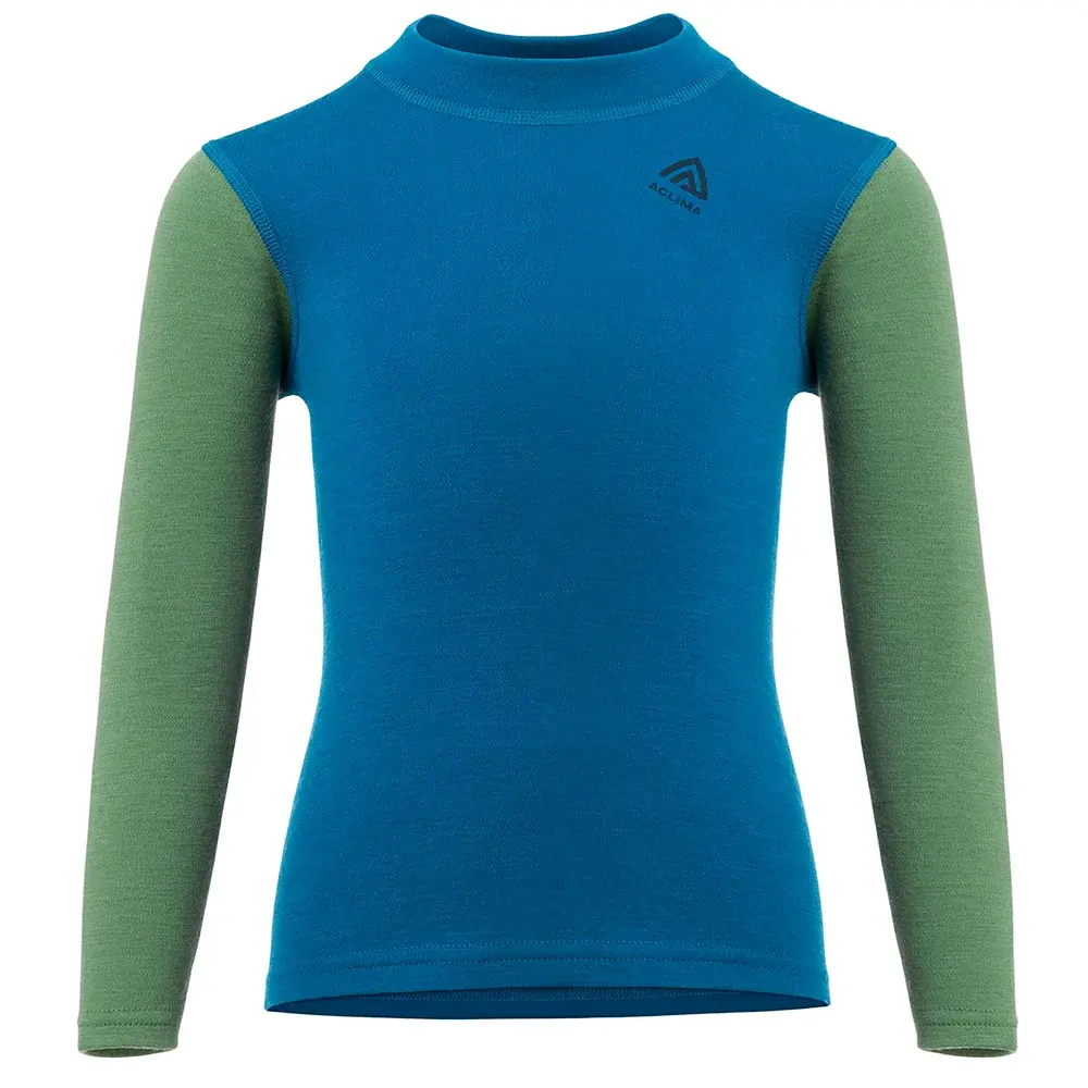 Aclima Koszulka dla dzieci Aclima WarmWool Crew Neck corsair / dill