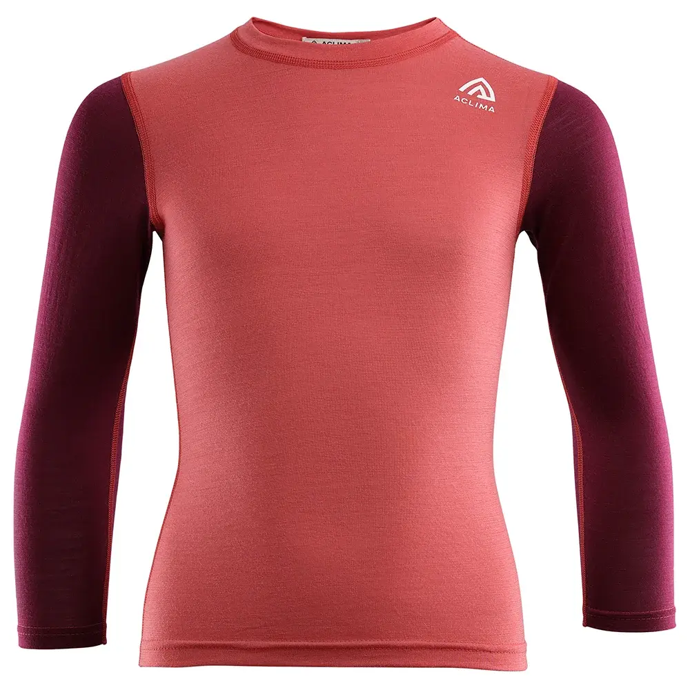 Aclima Koszulka dla dzieci Aclima LightWool T-Shirt Crew Neck Kids baked apple/zinfandel