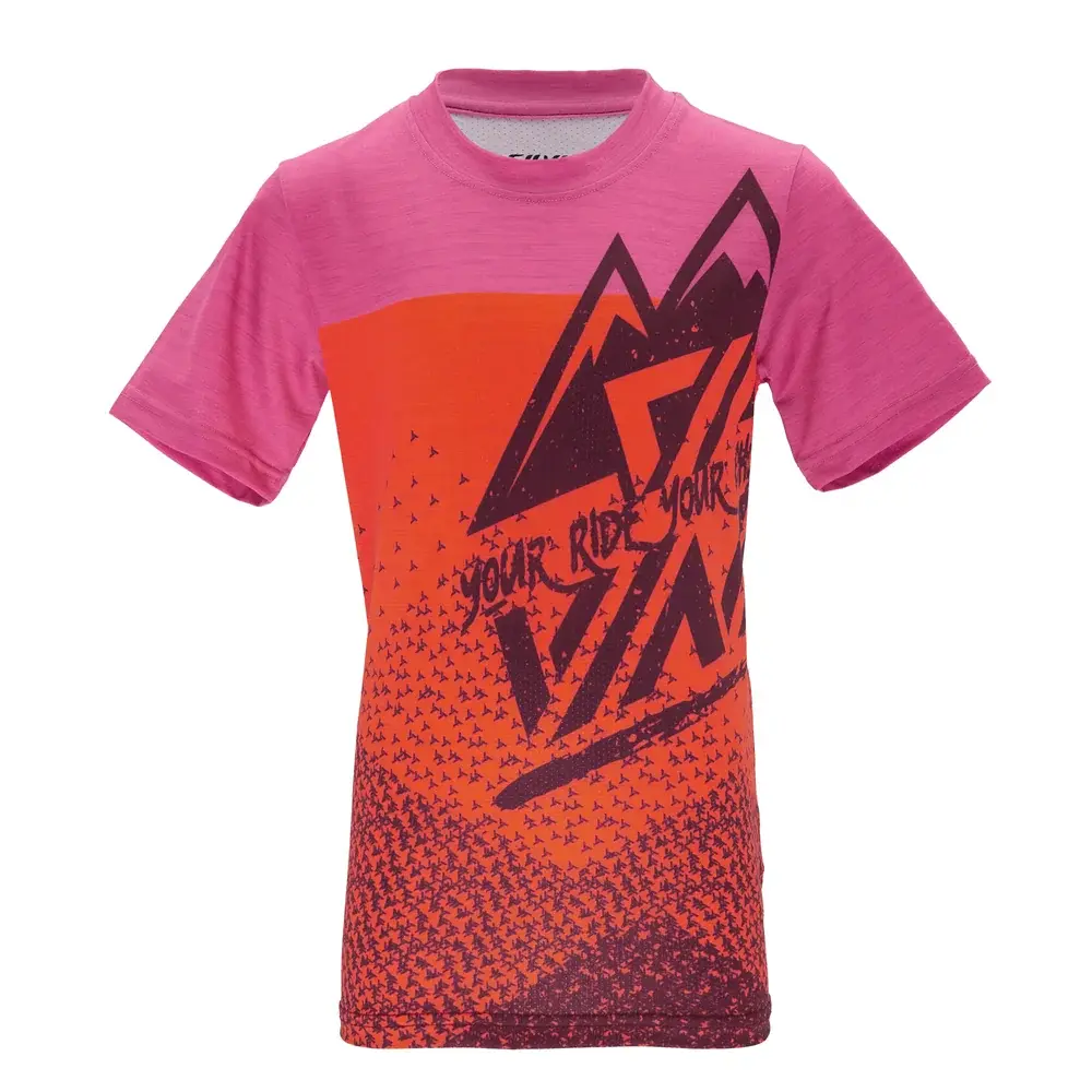 Koszulka rowerowa dla dzieci Silvini Denni CD2283 orange-fuchsia