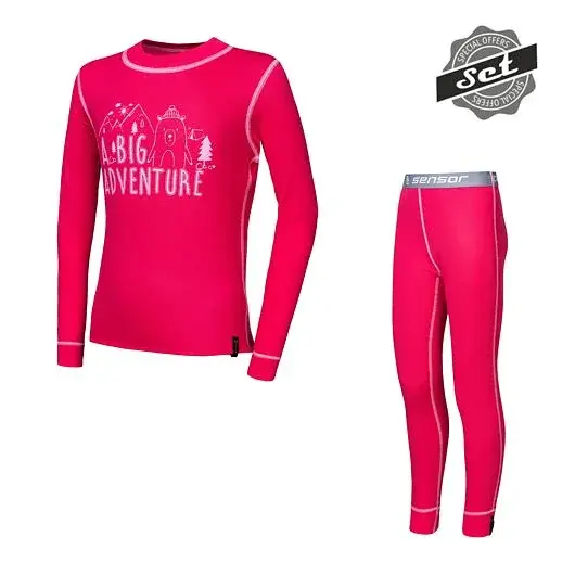 Sensor Koszulka z długim rękawem i legginsy dla dzieci Sensor DOUBLE FACE SET ADVENTURE magenta