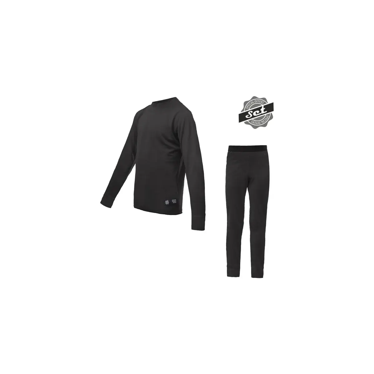 Sensor Komplet bielizny termoaktywnej juniorski Sensor Merino Active Set Czarny