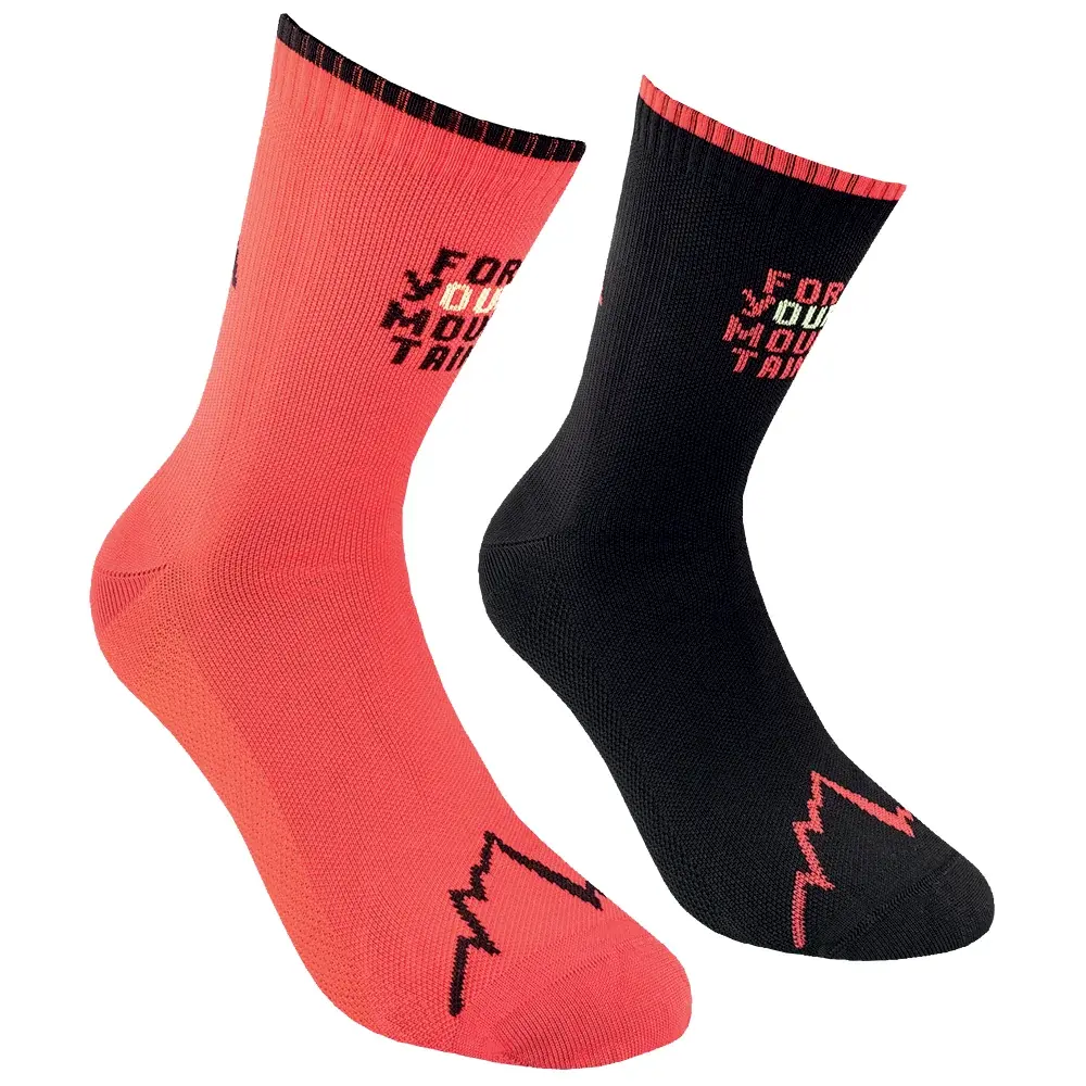 Skarpety męskie La Sportiva FOR YOUR MOUNTAIN SOCKS Black/Sangria