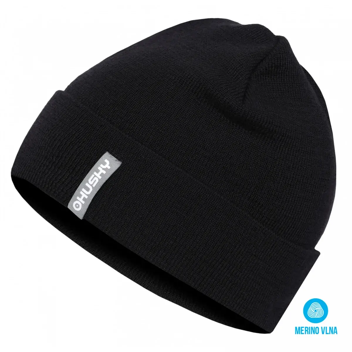 Czapka merino męska Husky Merhat 1 czarny L-XL