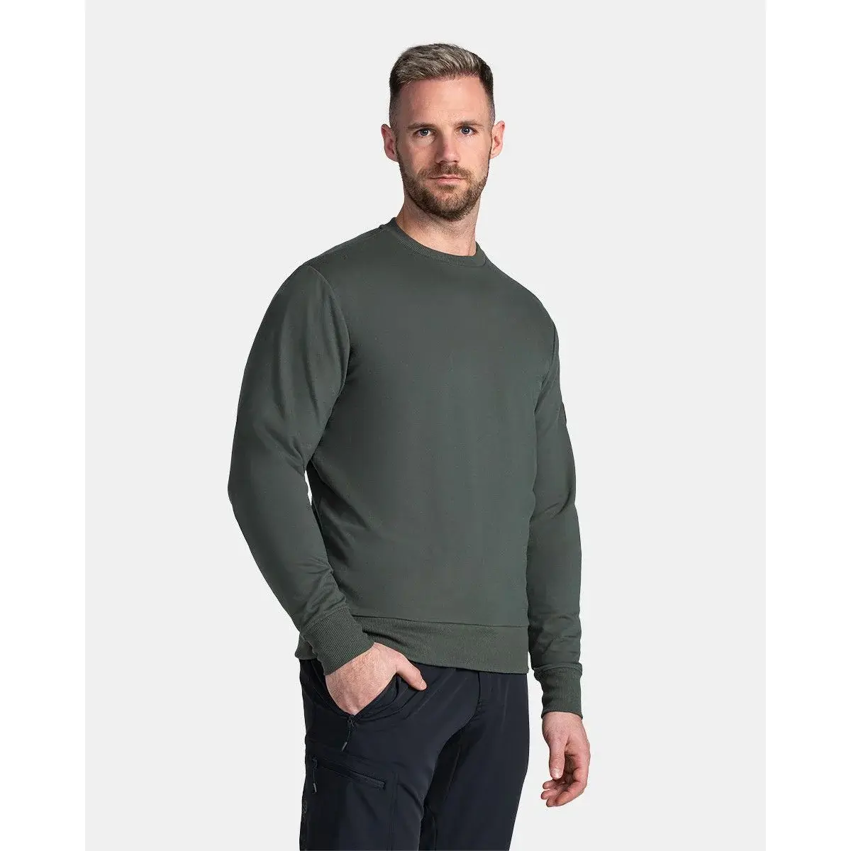 Kilpi Bluza crewneck męska Kilpi Oiran-M ciemnozielony