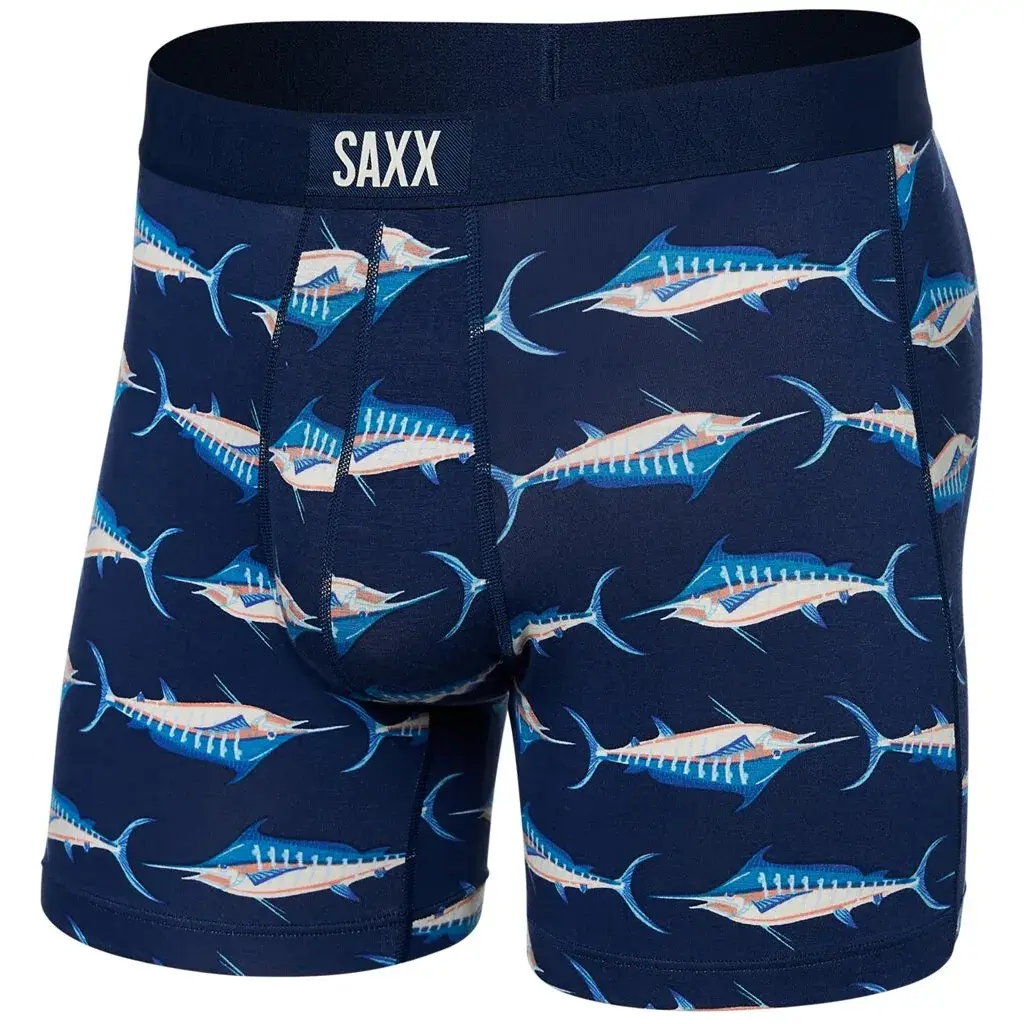 SAXX Bokserki męskie SAXX Vibe Super Soft Boxer Brief marlin matrix-midnight