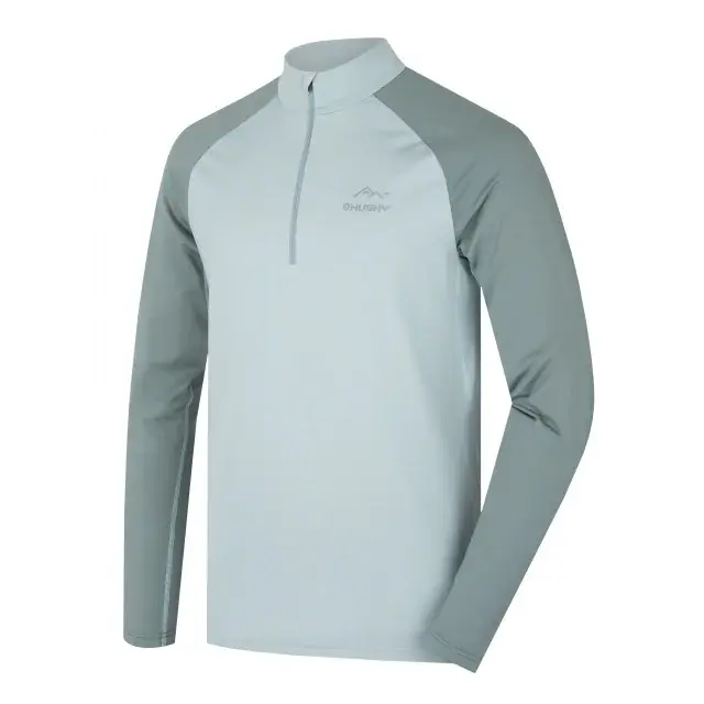 Koszulka termoaktywna męska Husky TROMI ZIP M faded green, rozmiar