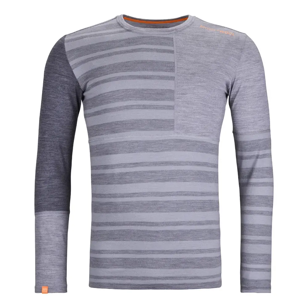 Koszulka termoaktywna z długim rękawem męska Ortovox 185 Rock'n'Wool Long Sleeve Grey blend
