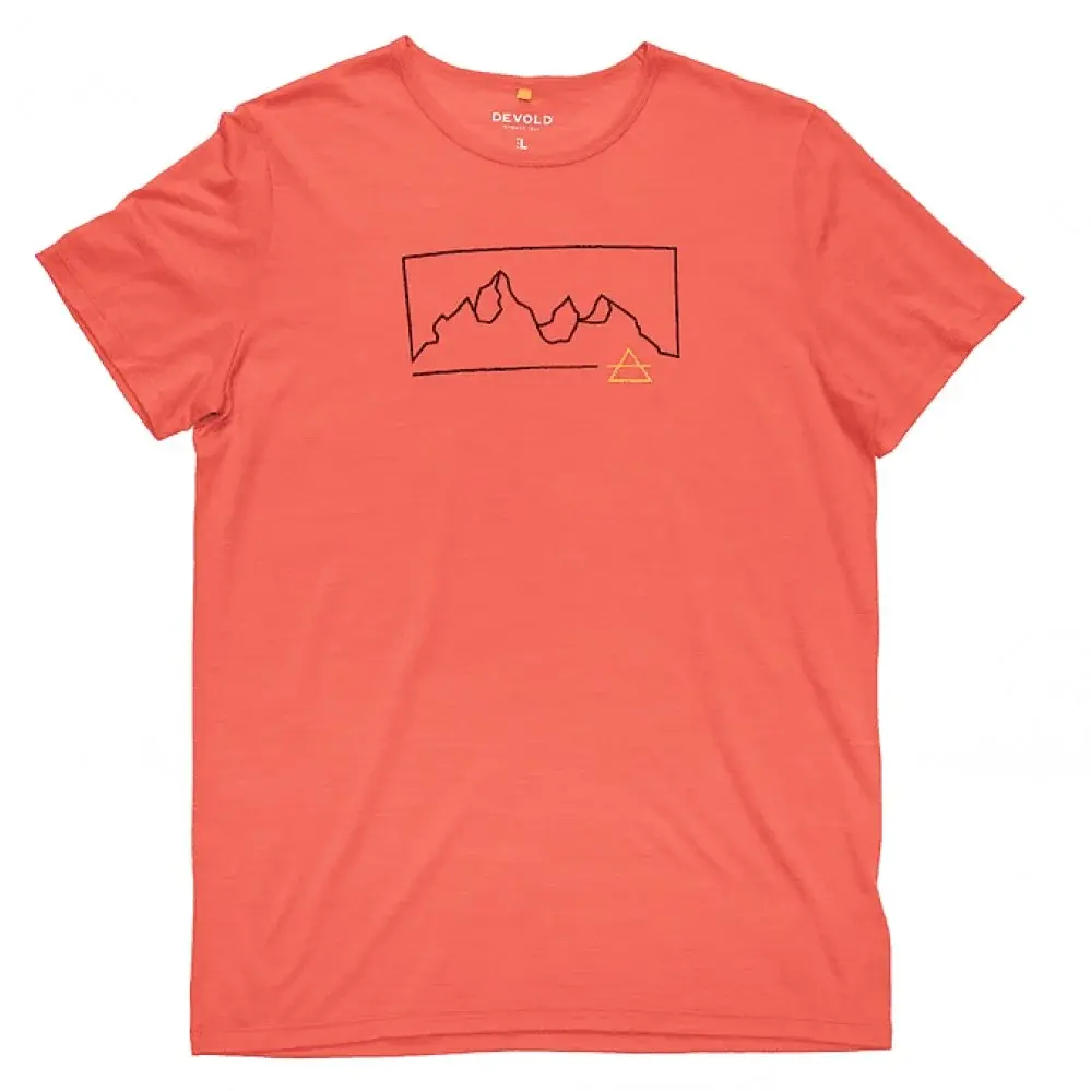 Devold Koszulka merino męska Devold Active "Outline" Tee Man cayenne