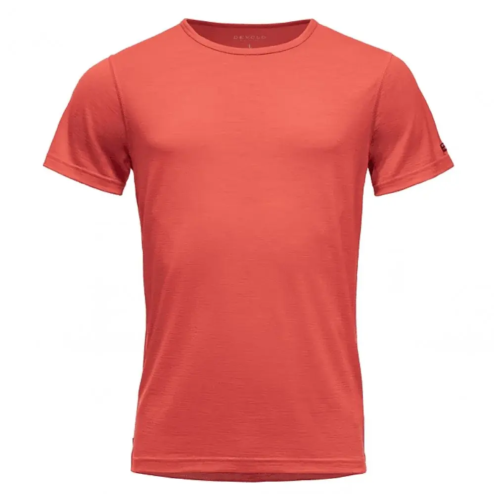 Koszulka merino męska Devold Breeze 150 cayenne