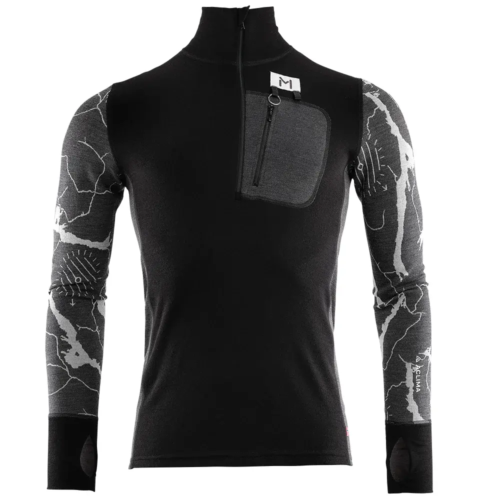 Aclima Koszulka termoaktywna męska Aclima Lars Monsen Femunden Polo jet black/marengo/femunden dark