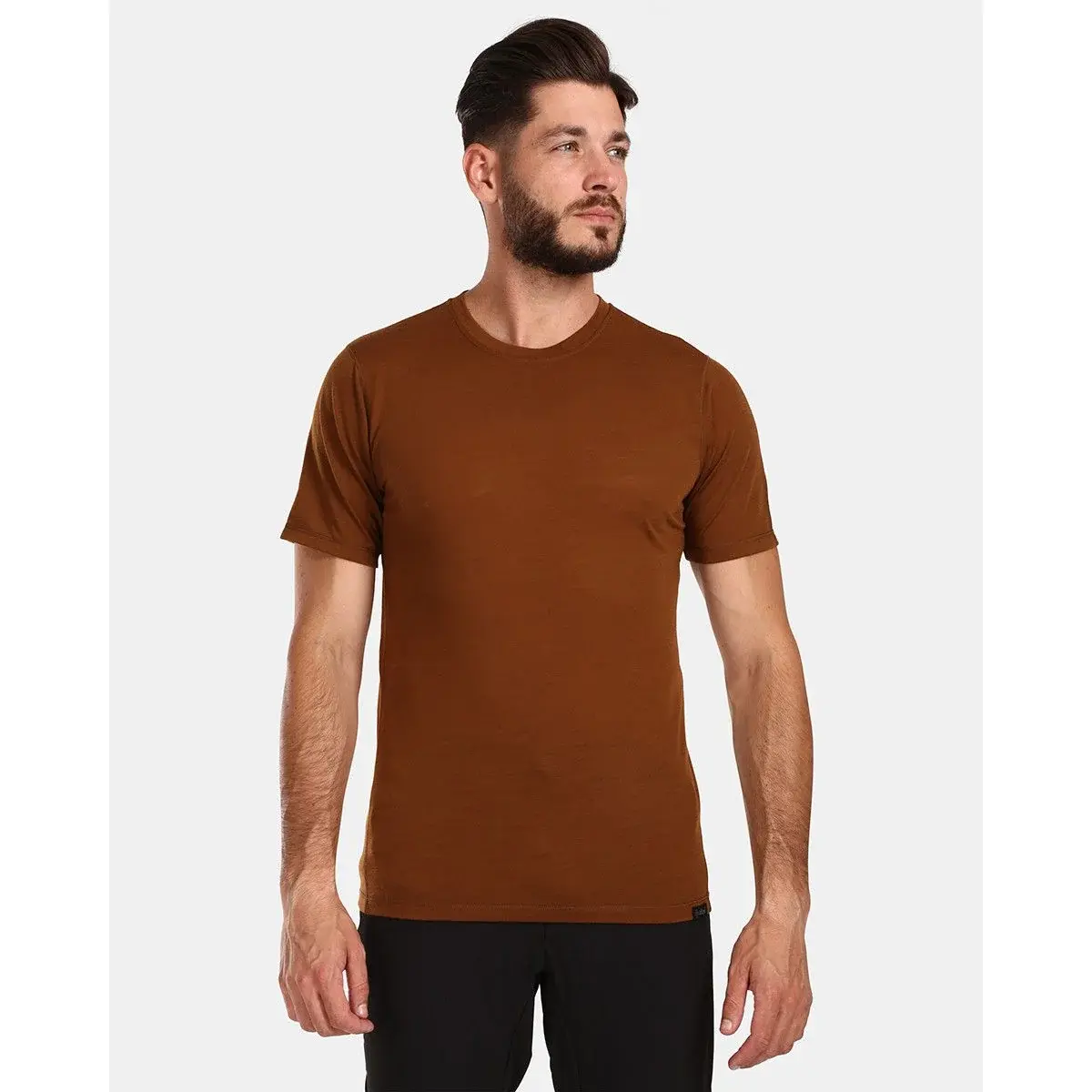 Koszulka merino męska Kilpi Sloper-M brązowy
