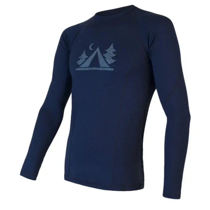 Sensor Koszulka z długim rękawem męska Sensor Merino DF Camp deep blue