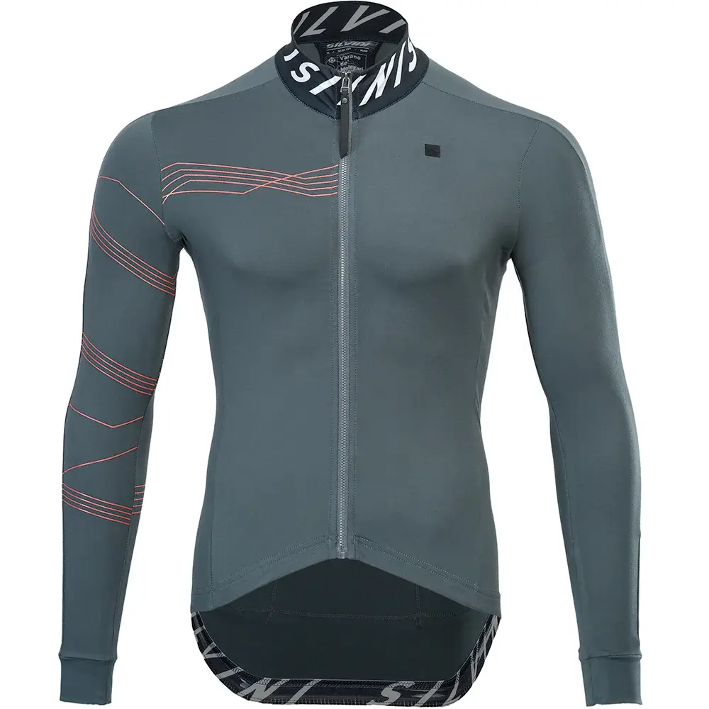 Koszulka rowerowa męska Silvini Varano Charcoal ruby