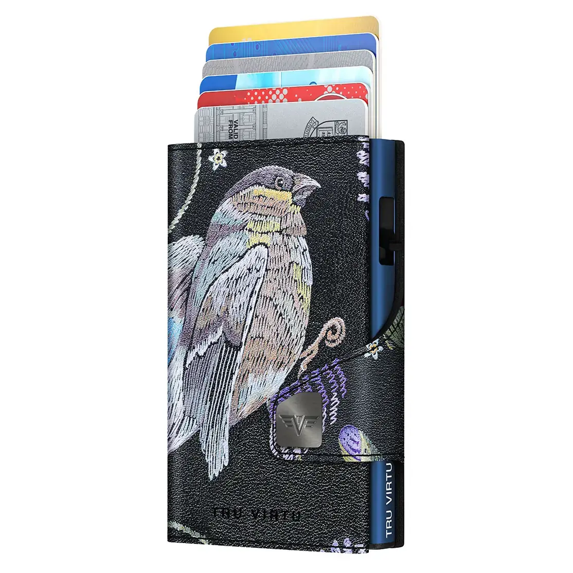 Tru Virtu Portfel Tru Virtu Click & Slide Special Edition skóra Bird & Clover czarny