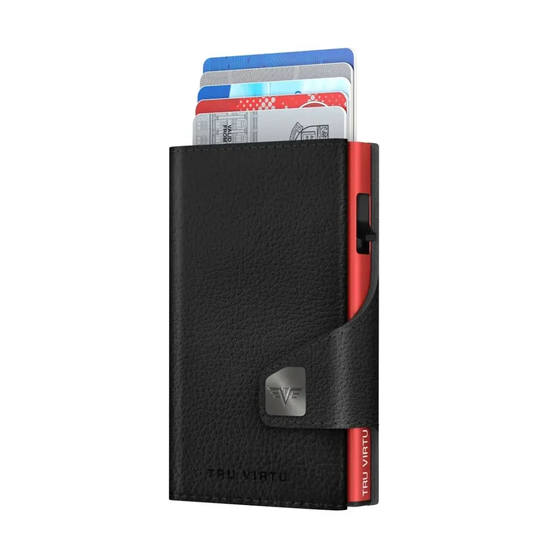 Tru Virtu Portfel Tru Virtu CLICK & SLIDE Vegan Bio Wine Black/Red