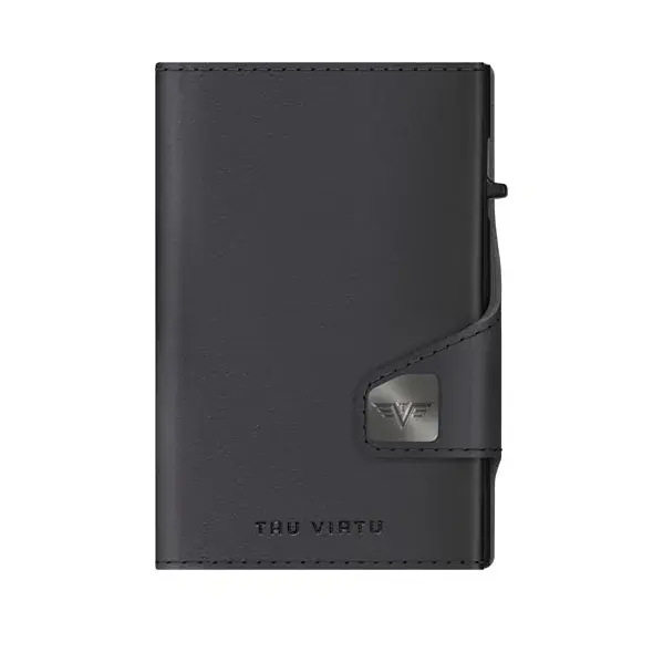 Tru Virtu Portfel Tru Virtu Click & Slide ze skórek z bio jabłek Bio Apple czarny
