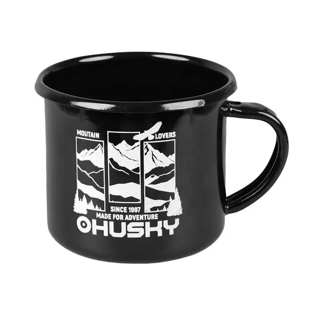 Kubek metalowy Husky 350ml góry czarny