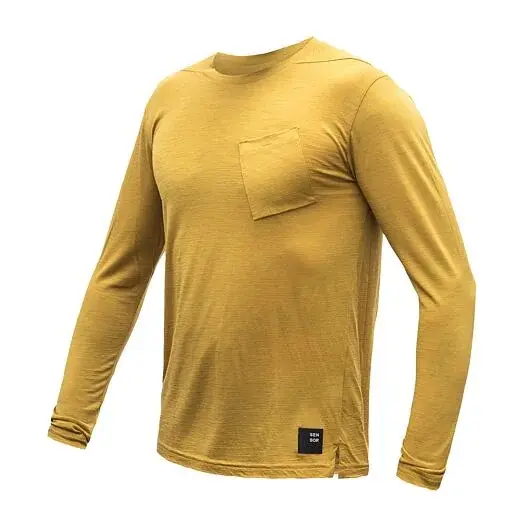 Sensor Koszulka z długim rękawem męska Sensor Merino Air traveller mustard
