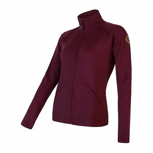 Bluza rozpinana damska Sensor Merino Upper port red