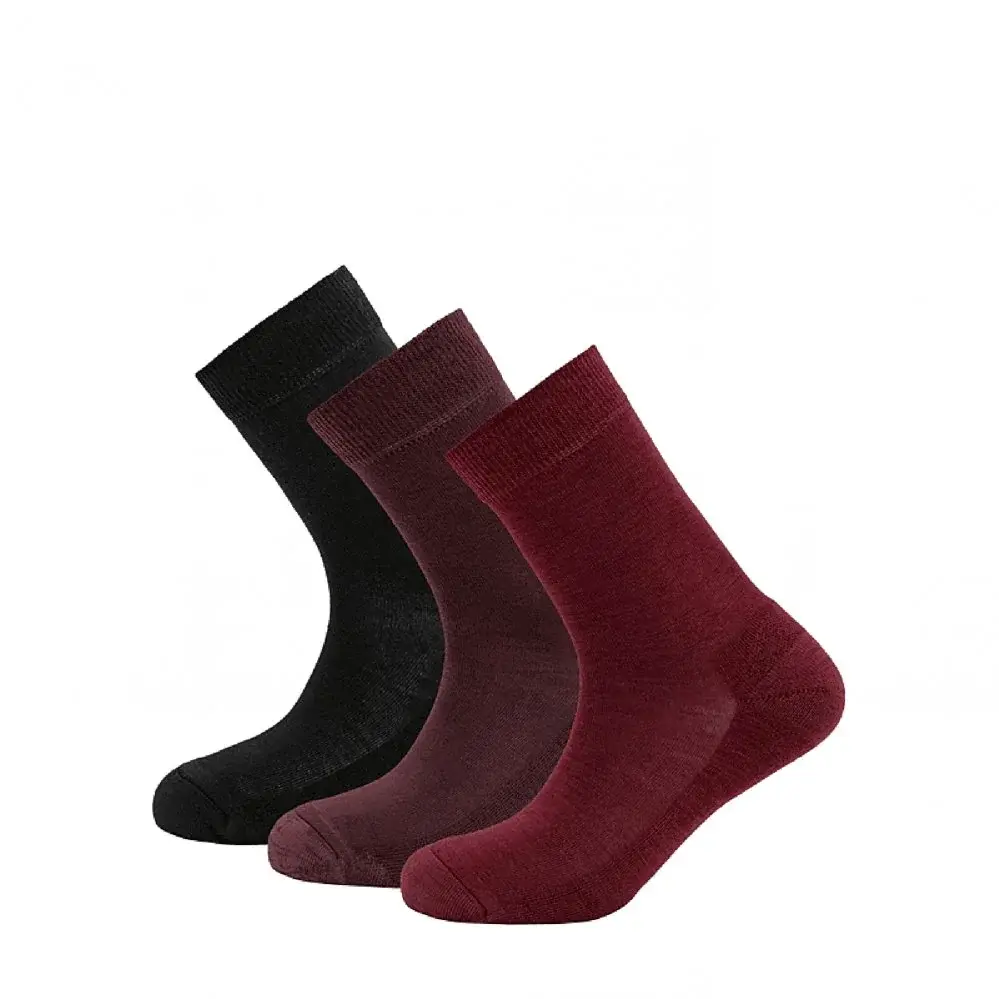Devold Zestaw skarpet wełnianych damskich Devold Daily merino Medium 3pack WMN beetroot 36-40