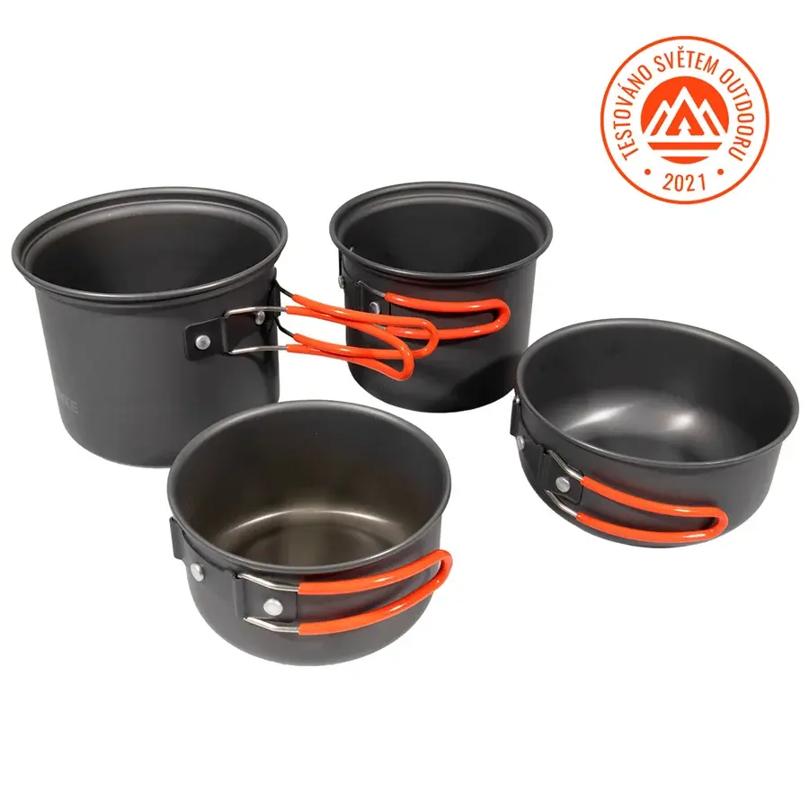 Yate Zestaw naczyń turystycznych Yate Summit 4 Garnek 1,5L, 1L + pokrywka 0,75L, 0,5L