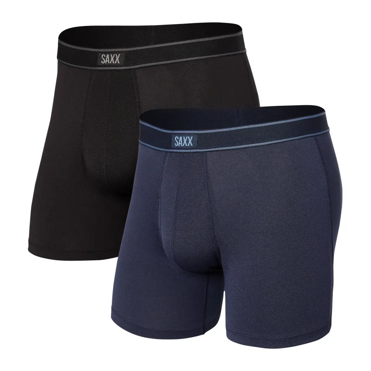 SAXX Zestaw bokserek męskich SAXX Daytripper Boxer Brief Fly 2Pk Black/City Blue Heather