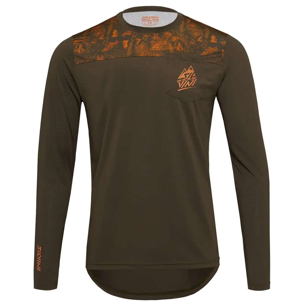 Koszulka sportowa męska Silvini MD1804 Ello olive-orange