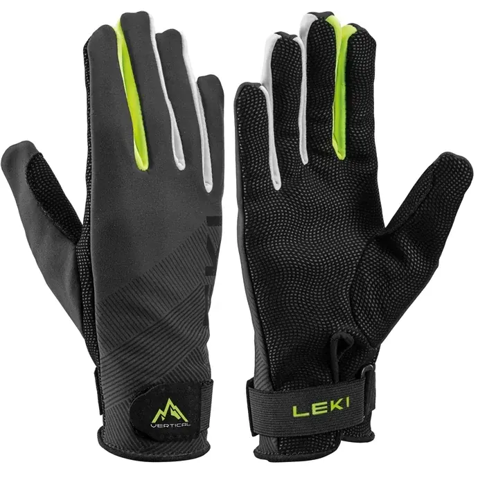Leki Rękawiczki unisex Leki Guide charcoal-neon yellow-white