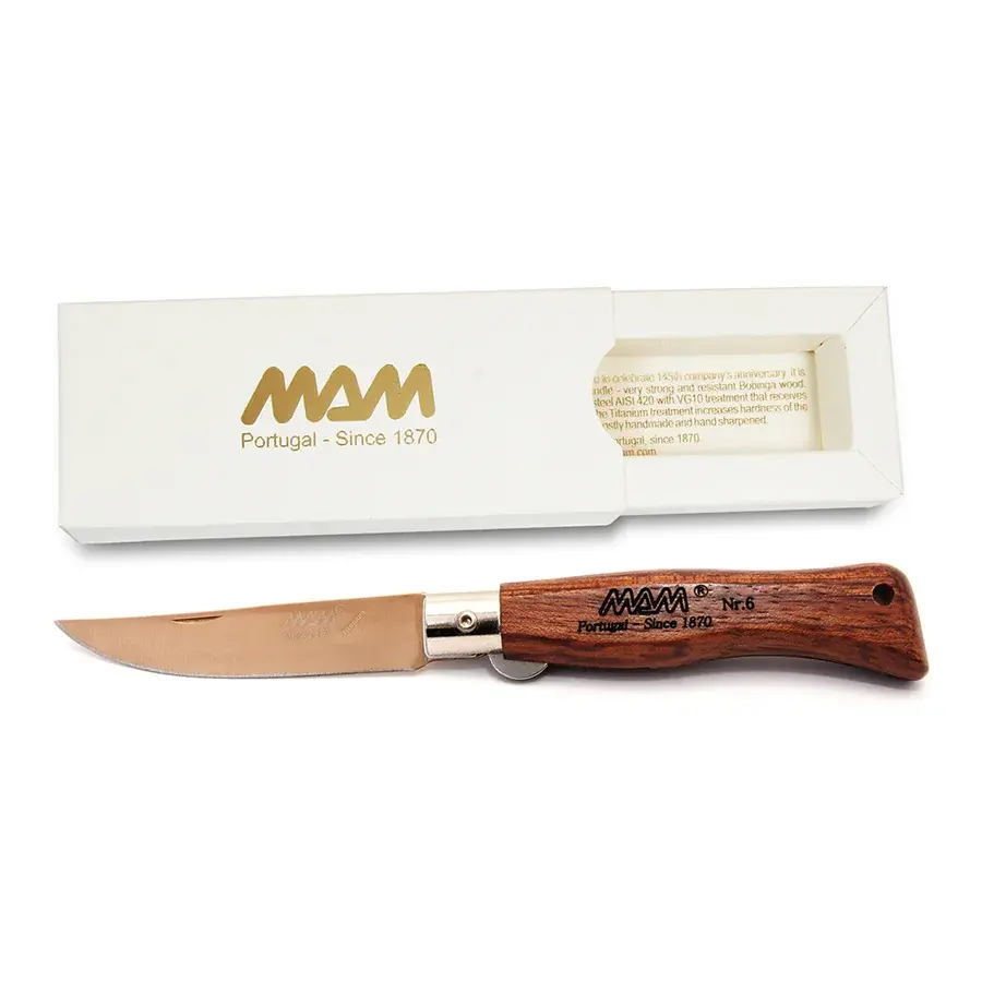 MAM Nóż składany z blokadą MAM Douro 5000 Bronze Titanium 7,5 cm bubinga
