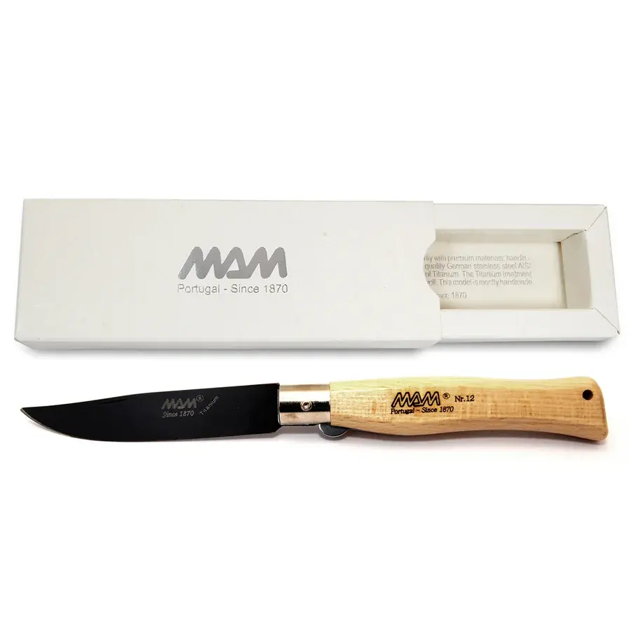 MAM Nóż składany z blokadą MAM Douro 5004 Black Titanium 7,5 cm buk